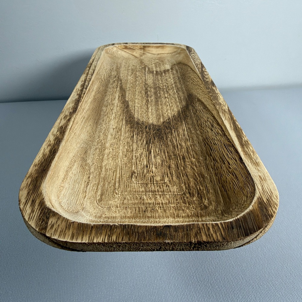 Horizon Group USA Wooden Decorative Vessel Tray Long Rectangular Tray